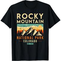 Rocky Mountain Est 1915 Colorado Vintage Retro National Park T-Shirt S juoda