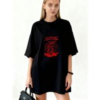 Oversized T Shirt Black Silent Hill Red Logo And Graphic Design For Casual Wear And Gaming Fans S