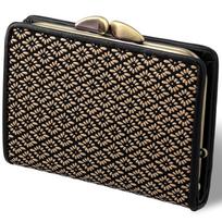 SakuraZen Inden Clasp Purse with Diamond and Chrysanthemum Design, Women's, Deerskin Leather, Genuine Lacquer, Japanese Pattern, Made in Japan by