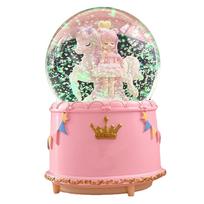 Crystal Ball Music Box Cute Cartoon Look Snowflake Rotating Crystal Ball Music Box for Girls Children 3D Crystal Ball Music Box