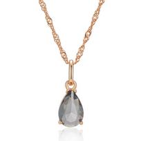 Kinel Grey Crystal Long Water Drop Pendant Necklace Women 585 Rose Gold Color With Natural Zircon High Quality Daily Jewelry