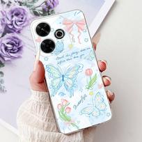 For Xiaomi Redmi 13 Case Luxury Butterfly Painted Cover 6.79'' Clear Silicone Phone Case For Xiaomi Redmi 13 Redmi13 Soft Fundas Xiaomi Redmi 13