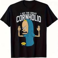 Vise and Bart I Am The Great Cornholio TShirt Casual Summer Crew Neck with Print Slight Stretch Fabric Perfect for Unisex S blue