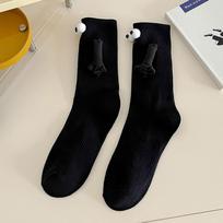 Magnetic Holding Hands Socks Black White Hand Grip Socks Personality Magnetic Funny Gifts For Couples Cute Colorful Socks One Size