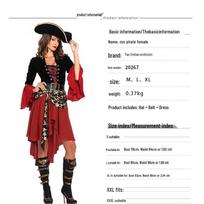 Adult Women's Pirate Captain Halloween Cosplay Costume Dress Extra Large