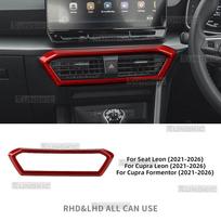 Carbon Fiber Interior Moulding for Cupra Formentor/Cupra Leon/Seat Leon 2021-2026 Center Console Air Outlet Trim Red Carbon juoda