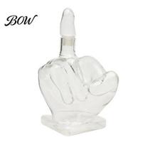 Decorative Glassware for Men Middle Finger Whiskey Decanter, 1000ml Glass Fist Dispenser with Stopper, Birthday Gift Dad Unique Hand Shape