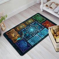 Cybernetic Celtic Symbols Pattern Rug Floor Mat for Living Room or Bedroom Soft and Comfortable Carpet a Gift for Birthday and Holiday. 40x60cm( 15x23in )