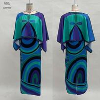 Europe, America 2026 spring and summer new cross-border fashion suit irregular printing shawl dress two-piece set S