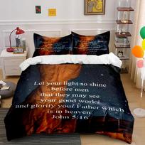 Christian Verse Bedding Set with Stars Bedding set (1 duvet cover, 2 pillowcases, duvet not included) 135x200cm