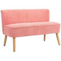 Two-Seater Sofa, Elegant Scandi Design, Solid Wood Frame, Up to 150 kg, 117 x 56.5 x 77 cm, Pink 117 x 56.5 x 77 cm