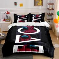 Red Masked Guard Inspired Bedding Set Bedding set (1 duvet cover, 2 pillowcases, duvet not included) 135x200cm
