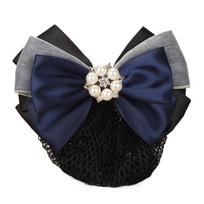 Pearl Nurse Gifts Hotel Korean Bun Snood Hairgrips Cover Net Ponytail Clip Bowknot Spring Clip C