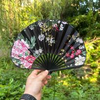 Shell Shape Japanese Shell Folding Fan Flower Pattern Hand Cranked Fan  Home Decoration Style 14