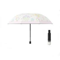 Dual-use Automatic Flower Printing Umbrella Folding Rain Umbrellas  for Outdoor Manual