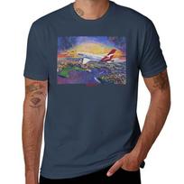 Qantas Airbus A380 Tshirt Simple Casual Short Sleeve Cotton Tshirt S