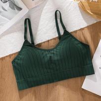 Women Adjustable Gathering Anti Exposure Back Beauty Bandeau Bra With Chest Pad One size