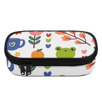 Pen Case Large Capacity Zip Around Closure 300D Polyester with Main Compartment Mesh Pocket and Pen Slots for School and Study One Size
