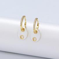 Sterling Pig Nose Earrings Women Colorful Resin Drop Dangle With Rhinestone Accents Geometric Oval Design 925 Sterling Silver