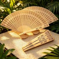 5Women's wooden folding hand fan Vintage Chinese-style hollow-carved wooden fan suitable for wedding parties and role-playing 5pcs