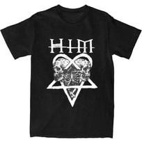 Hip Pop Rock Tshirt Him Band Ville Valo Heartagram Love Metal T-Shirt Summer Casual Streetwear Print Cotton Short-Sleeved Unisex S