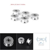 5pcs Aluminum 2GT Belt Timing Pulley 3D Printer Accessory (W6mm, 20T, Bore 3, Toothless) aluminum