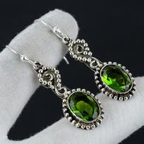 Peridot auskarai, rankų darbo auskarai, 925 sterlingų sidabro auskarai, citrino papuošalų auskarai, dovana jai, kabantys auskarai moterims, dovanos 1.96 gray