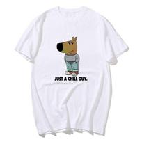 Just a Chill Guy Meme Tshirt Vintage Men/women Clothing Harajuku Clothes Kawaii Unisex Tops Cotton Clothes Graphic T Shirts XS balta