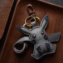 Original design Diablo Pikachu, handmade leather car key bag pendant, personalized trendy key chain