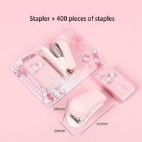 Cute Cartoon Mini Stapler+ Staples Set Adorable Multifunctional Desk Tool for School Office Home Use Kids Gift