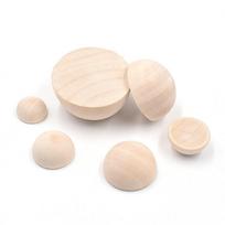 Beechwood Half-Round Beads 10-100MM Natural Wood Finish Diameter 0.6 cm