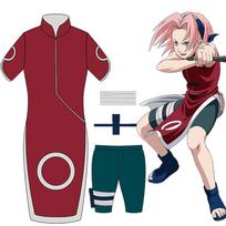 Naruto Haruno Sakura cosplay suit Sakura C suit cheongsam accessories set S