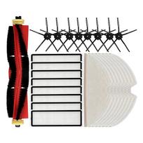 Skirta Roborock S5 / S5 Max / S6 / S6 Maxv / S6 Pure / E4 / E5 / S51 / S52 / S55 pagrindinio šoninio šepečio filtro šluostės dalims black