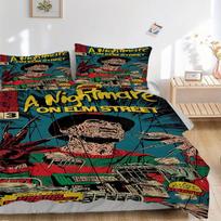 3pcs Nightmare on Elm Street Duvet Cover Set - Machine Washable, Includes 1 Duvet Cover and 2 Pillowcases, No Core Included, All-Season Home 135x200cm