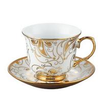 Coffee Cup With Flower Gold Rim Tea Mug Luxury Porcelain Cup And Saucer Espresso Cups Home Party Wedding Gift|Coffee Cup & Saucer Sets