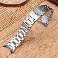 22mm Stainless Steel Solid Watch Strap Arc/Straight End Steel Bracelet Folding Buckle Universal Replacement Watch Band for Rolex 22mm&no logo