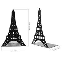 2Pcs Metal Tower Bookends Smooth Burr-Free Finish Desktop Book Holders for Books Magazines Cds Records Book Organizer Shelf juoda