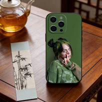 Singer B-Billie Eilish Phone Case Silicone Soft For IPhone 17 16 15 14 13 12 11 X XR Plus Pro Max Plus iPhone14ProMax black