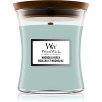 Žvakė, aromatinė WoodWick Medium Hourglass Magnolia Birch, 80 h, 275 g, žydra sp.