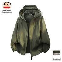 Paul Frank Men's Ice Silk Quick-Dry Hooded Sun Protection Jacket L pilka