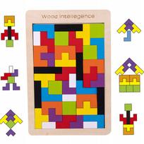 WOODEN PUZZLE TETRIS 3D BLOCKS MONTESSORI Eco Wood
