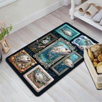 Ocean Life Collage Pattern Rug Floor Mat for Living Room or Bedroom Soft and Comfortable Carpet a Gift for Birthday and Holiday. 40x60cm( 15x23in )