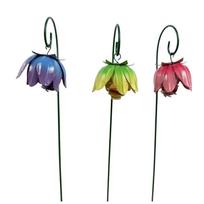 3pcs Garden Flower Ornaments with Crystal Suncatcher Ball Anti-Corrosion & Rustproof Surface for Patio Lawn Pathway Decoration China Mainland