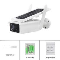 Nauja 1080P belaidė HD saulės IP kamera CCTV kamera lauko vandeniui atspari apsaugos kamera naktinio matymo namų apsaugos stebėjimo tinklo Wifi Without TF card balta