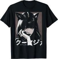 Japanese Streetwear Cyberpunk Techwear Neko Manga Anime T-Shirt XL