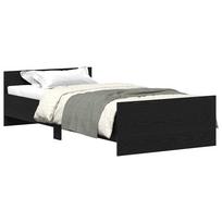 Bed Frame without Mattress Black Oak Effect 90x200 cm
