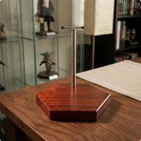 Wooden Display Stand Hardwood Model Figure Polished Wood Hexagon