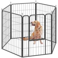 Six-Panel Dog Playpen with Door, for Large Dogs, Indoors, Outdoors, 100cm Tall, Black 136 x 68 x 100 cm