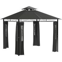 Gazebo Party Tent Garden Gazebo, 3 x 3 x 2.88 m, Dark Gray 300 x 300 x 288 cm