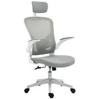 Office Chair Ergonomic Desk Chair with Tilt Function, High Backrest, Lumbar Support, Headrest, Flip-Up Armrest, Home Office, Grey 65 x 64 x 114-122 cm 65 x 64 x 122 cm